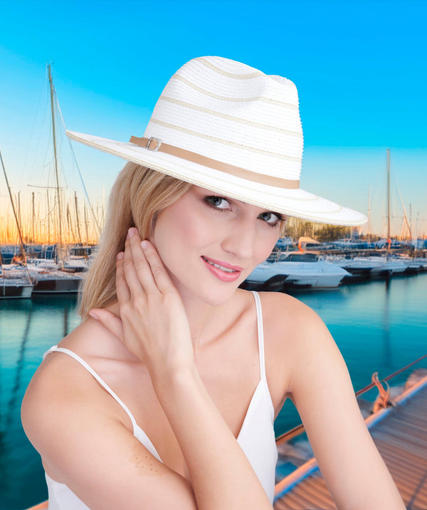 Cruise - Gestreepte stro Fedora