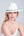 White/Silver Striped Straw Fedora with Metallic Accents and UPF 50 Protection
