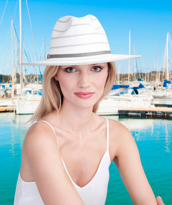 Cruise - Gestreepte stro Fedora