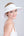 White/Silver Wide Brim Woven Straw Roll-Up Visor with Adjustable Velcro