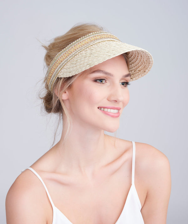 Delilah - Embellished Straw Visor