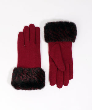 Faux Fur Cuff Wool Gloves | Beautiful Gloves, Great Price