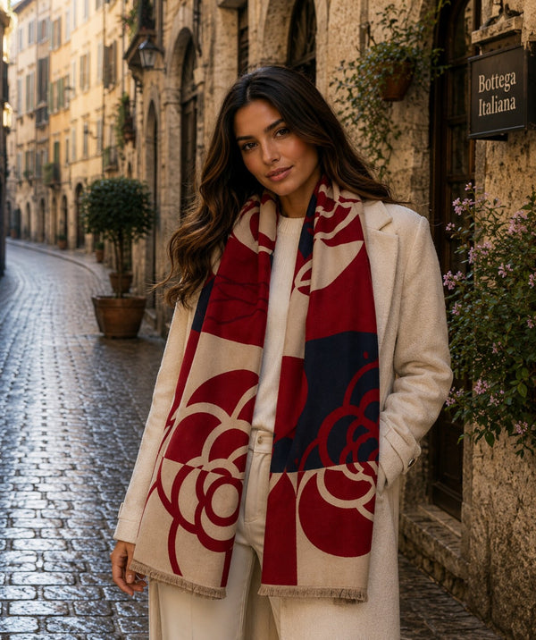 Eden - Oversized sjaal met statementprint