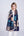 Navy and Taupe Oversized Floral Print Scarf