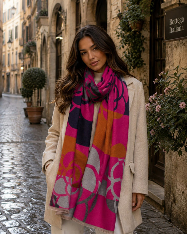 Eden - Oversized sjaal met statementprint