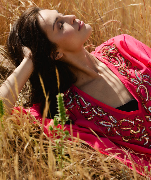 Electra Maxi Beach Cover-up - Hot Pink
