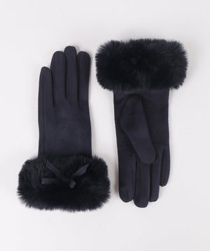 Faux Suede with Fur Cuff Gloves | Luxury Gloves, Great Price