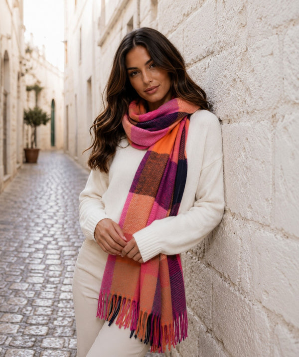 Evette - Bufanda de invierno a cuadros