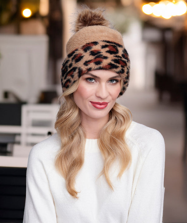 Felicia - Faux Fur Trim Beanie Hat