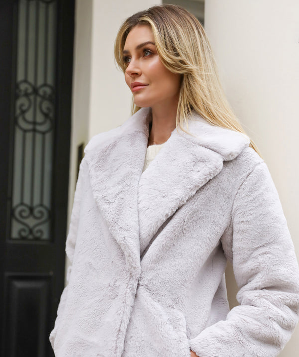 Hepburn - Longline Faux Fur Coat