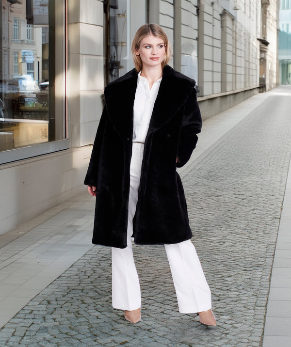 Hepburn - Longline Faux Fur Coat