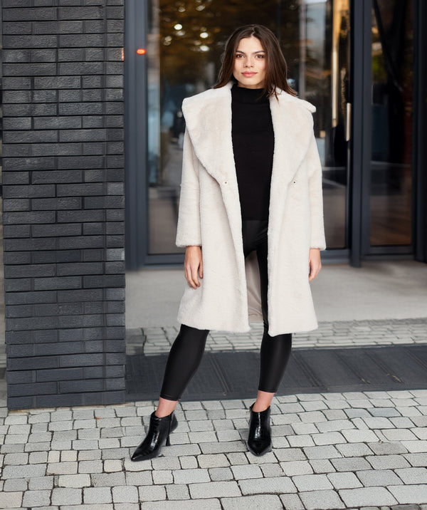 Hepburn - Longline Faux Fur Coat