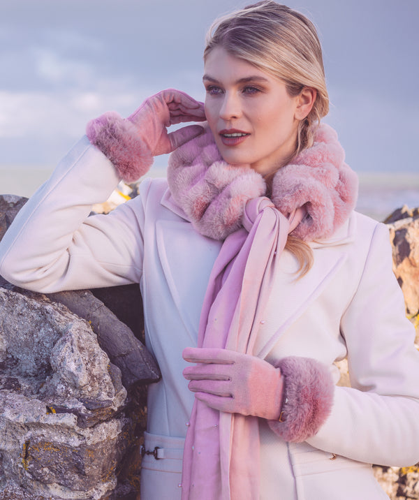 Houston - Embellished Faux Fur Scarf