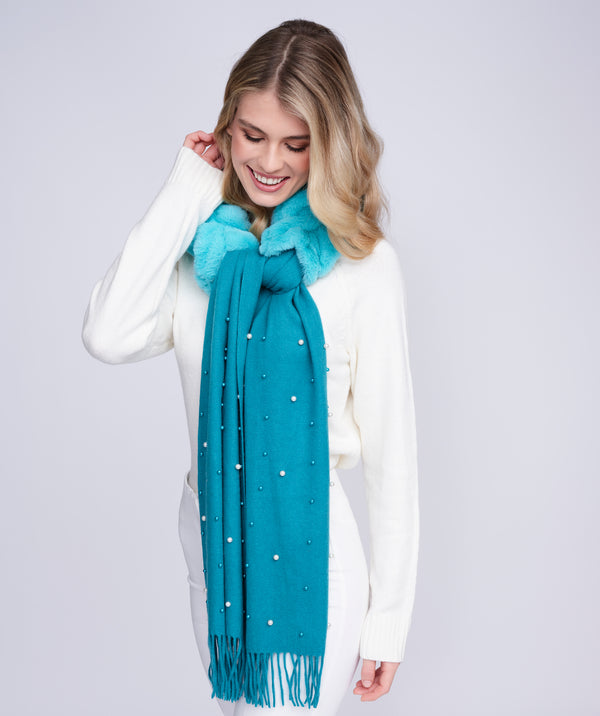 Houston - Embellished Faux Fur Scarf