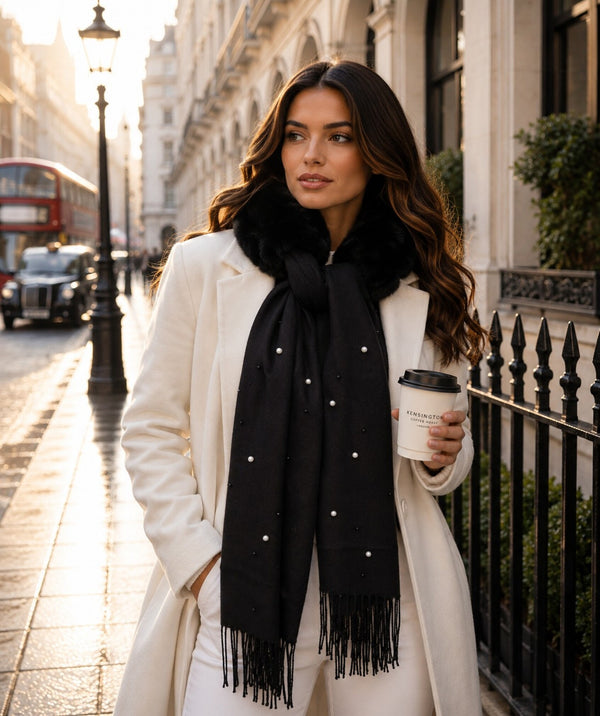 Houston - Embellished Faux Fur Scarf