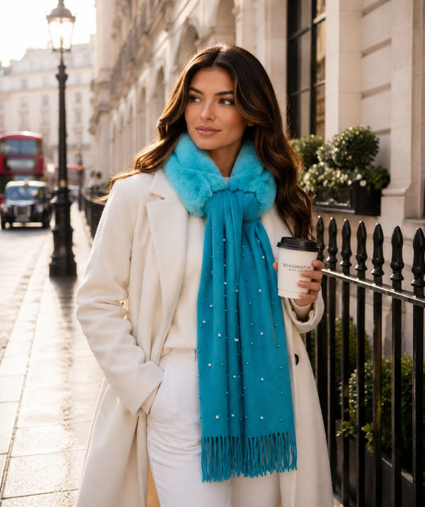 Houston - Embellished Faux Fur Scarf