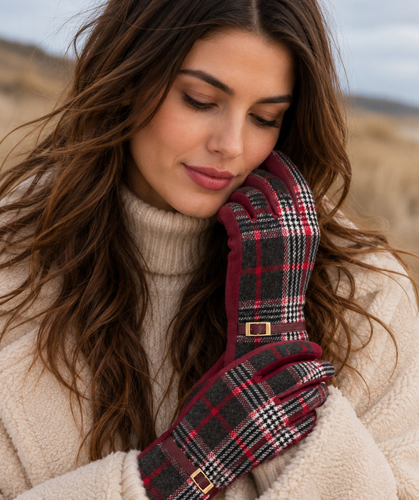Ivie - Touchscreen Tartan Gloves
