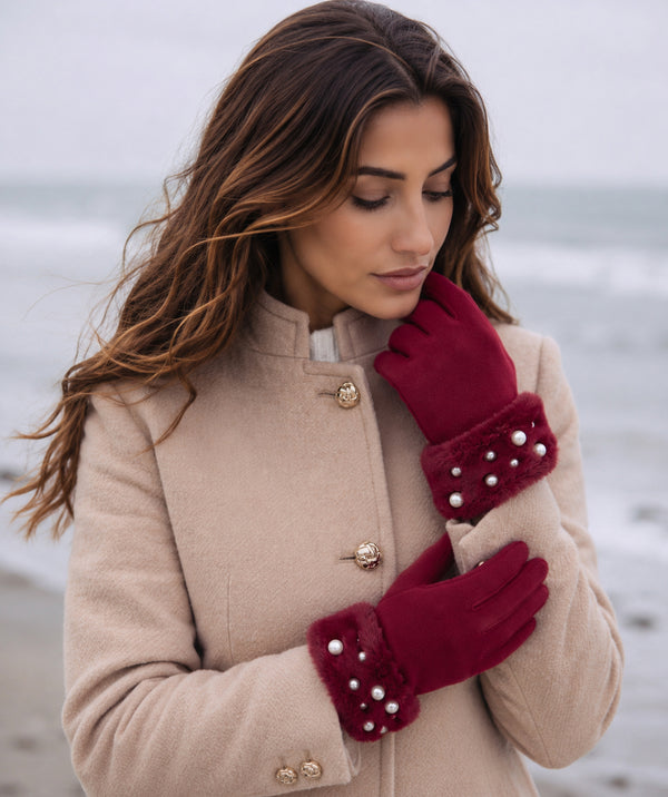 Jasmin - Faux Fur Cuff Wool Gloves