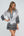 Black/White Monochrome Animal Print Beach Tunic with Embellished Neckline
