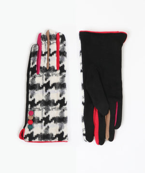 Faux Suede Houndstooth Glove | Luxury Gloves, Great Price
