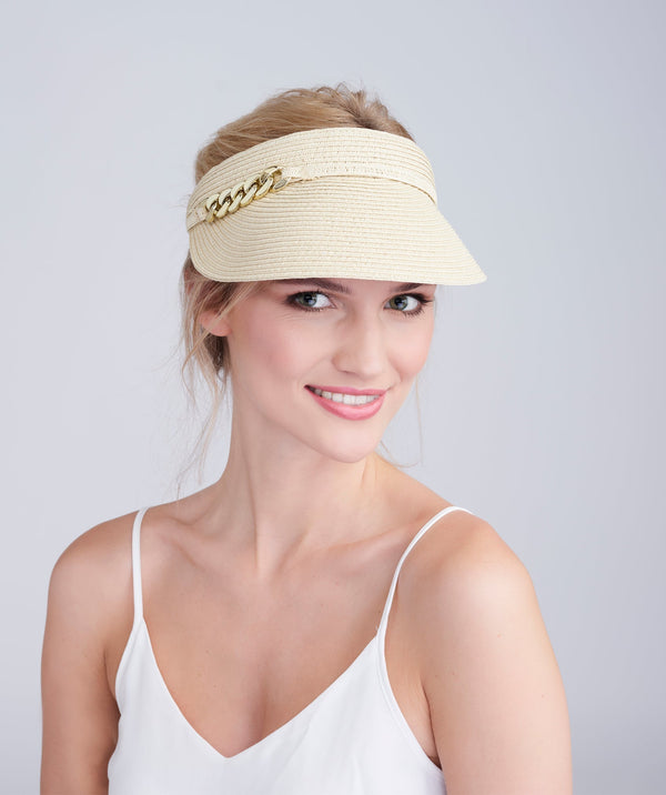 Khari - Embellished Straw Visor