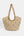 Sand Straw Bag with Gold Chain Handles and Shell Embellishment