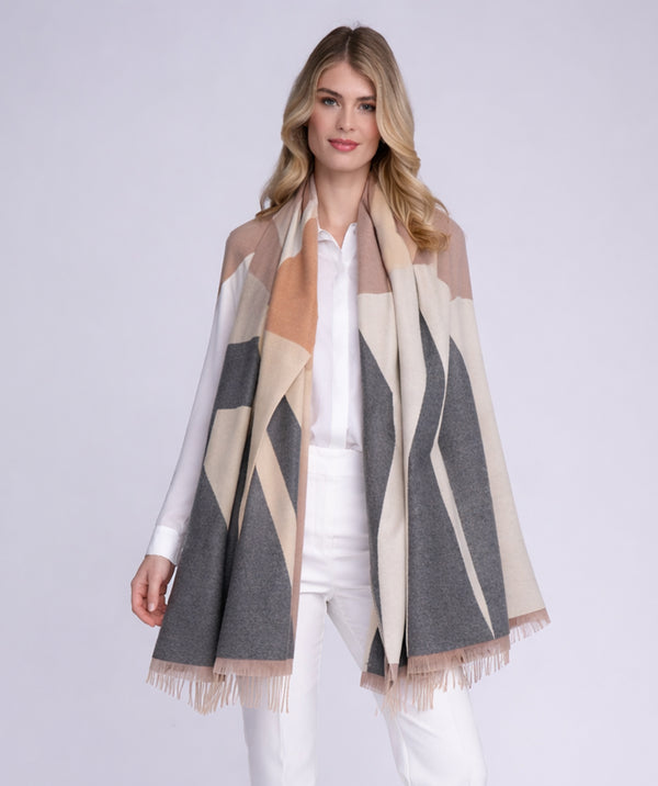 Écharpe Laya - Camel/Gris