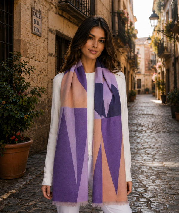 Laya - Bufanda extragrande con estampado llamativo