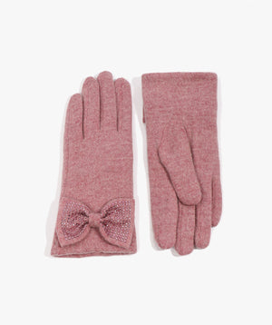 Soft Fabric Rhinestone Bow Gloves | Stylish Comfort, Perfect Fit