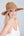 Natural Paper Straw Fedora Hat with Bead Embellishment Band