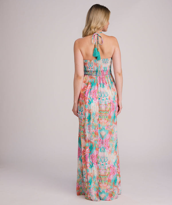 Malediven – Neckholder-Maxi-Strandkleid