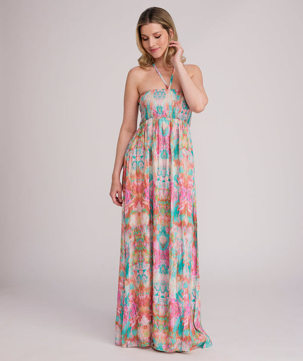 Malediven – Neckholder-Maxi-Strandkleid