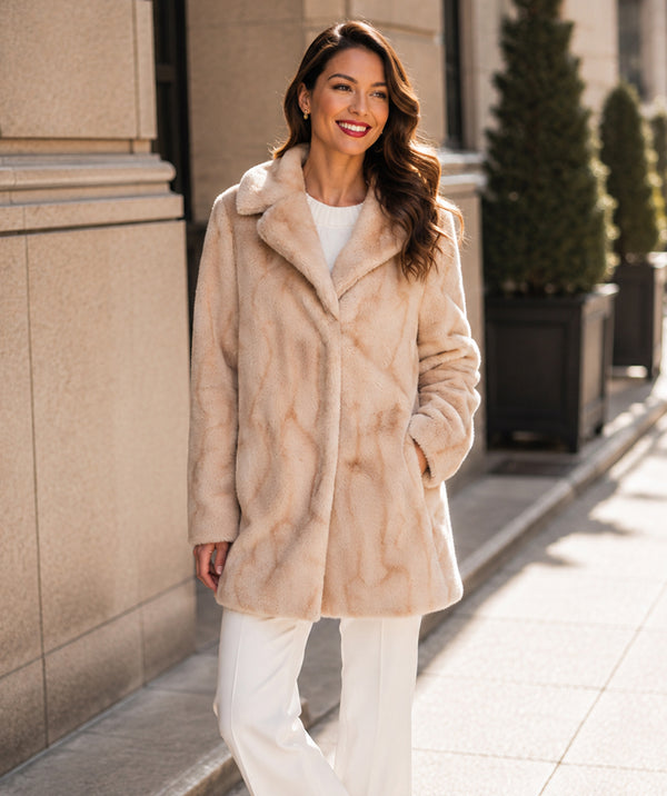 Marilyn - Marbled Faux Fur Coat