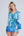 Blue Ocean Print Midi Length Cover Up with Embellished Jewels