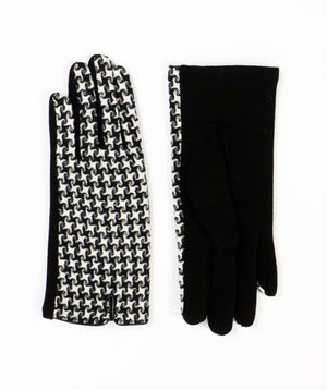 Houndstooth Faux Suede Gloves | Stylish Comfort, Perfect Fit