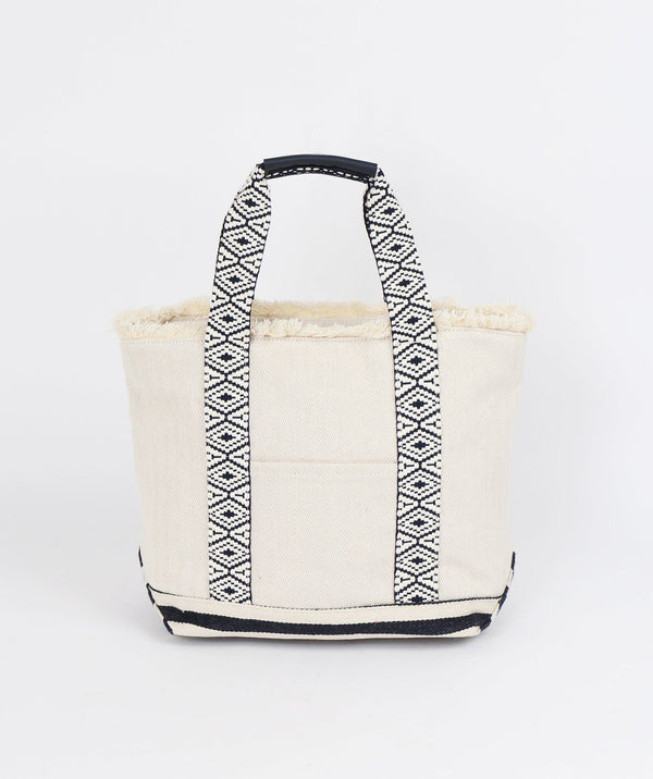 Cotton Summer Tote Bag - Cream Navy - Accessories, Bag, Melissa, Natural, Summer Accessories