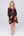 Black Floral Print Kaftan with Beaded Embellishments