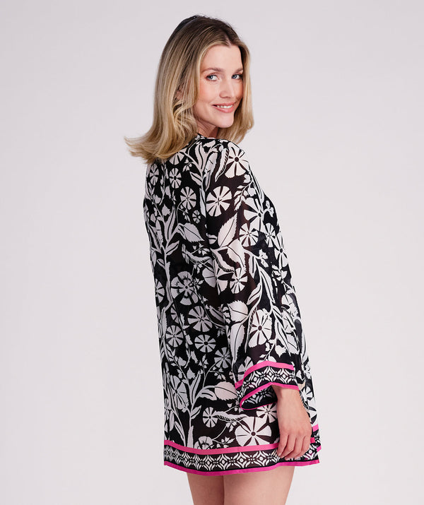 Mykonos Cover up - Black/White