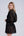 Black Lace Kaftan with Wide Sleeves and Cinched Waist