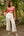 White Beach Trousers with Lace Panel Front and Tassel Tie