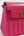 Close Up View: Hot Pink Straw Handbag with Gold Hardware Closure