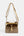 Side View: Gold Metallic Detail Handbag with Long Strap