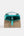 Turquoise Straw Handbag with Metallic PU Details