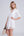 Side View: Ivory Crochet Midi Beach Dress with Lace-Up Neckline
