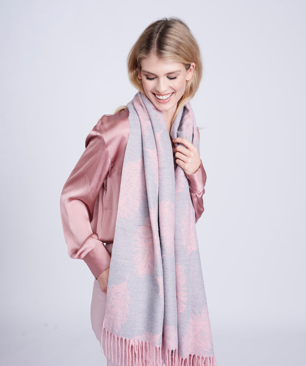 Raquela Scarf -Grey/Pink