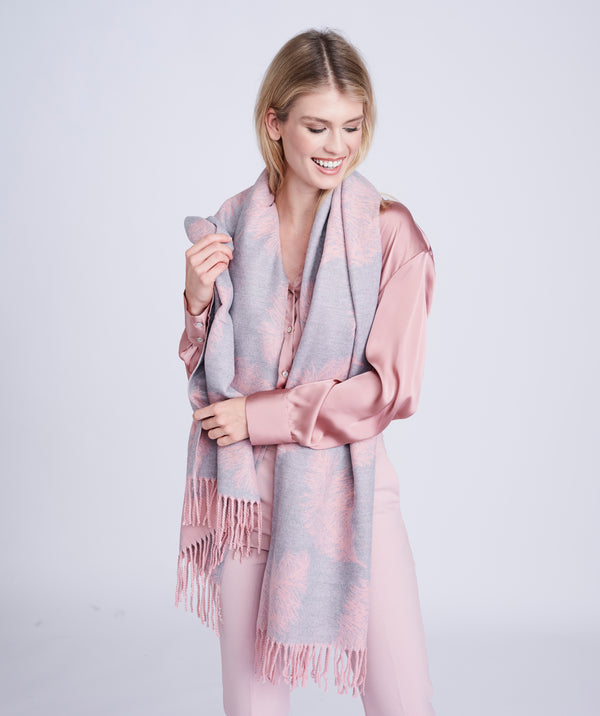 Raquela Scarf -Grey/Pink