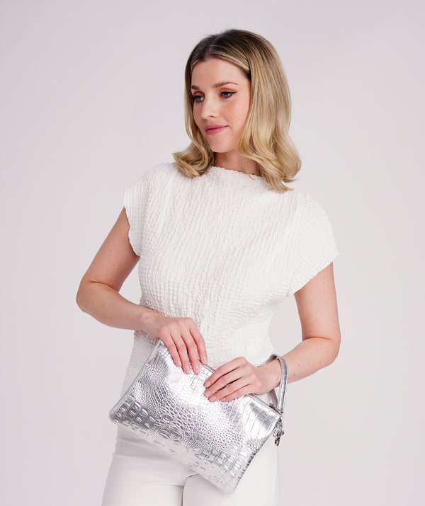 Reagan Clutch Bag - Silber