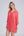 Salmon Pink Fringed Beach Shirt with Button Closure and Rolled Cuff Sleeves