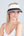 Straw sun visor with two-tone design, adjustable fit and peaked brim, lightweight sun protection accessory for beach and summer outdoor wear.