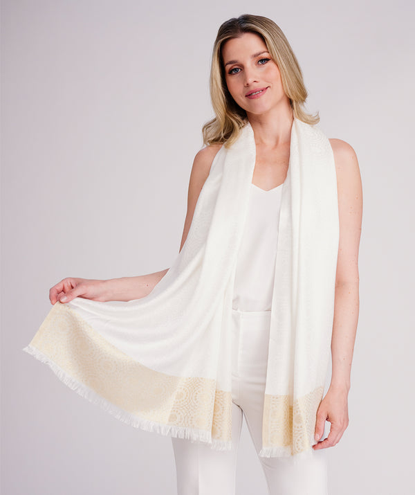 Bufanda de ritz - crema/oro